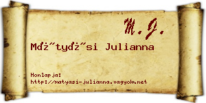 Mátyási Julianna névjegykártya